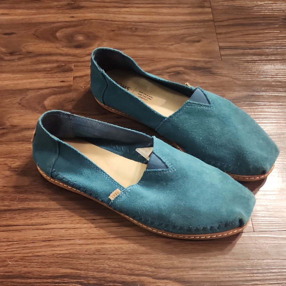 Toms Teal Suede Slip-On Shoes